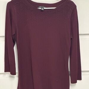 CABLE & GAUGE  Burgundy Sweater SIZE M